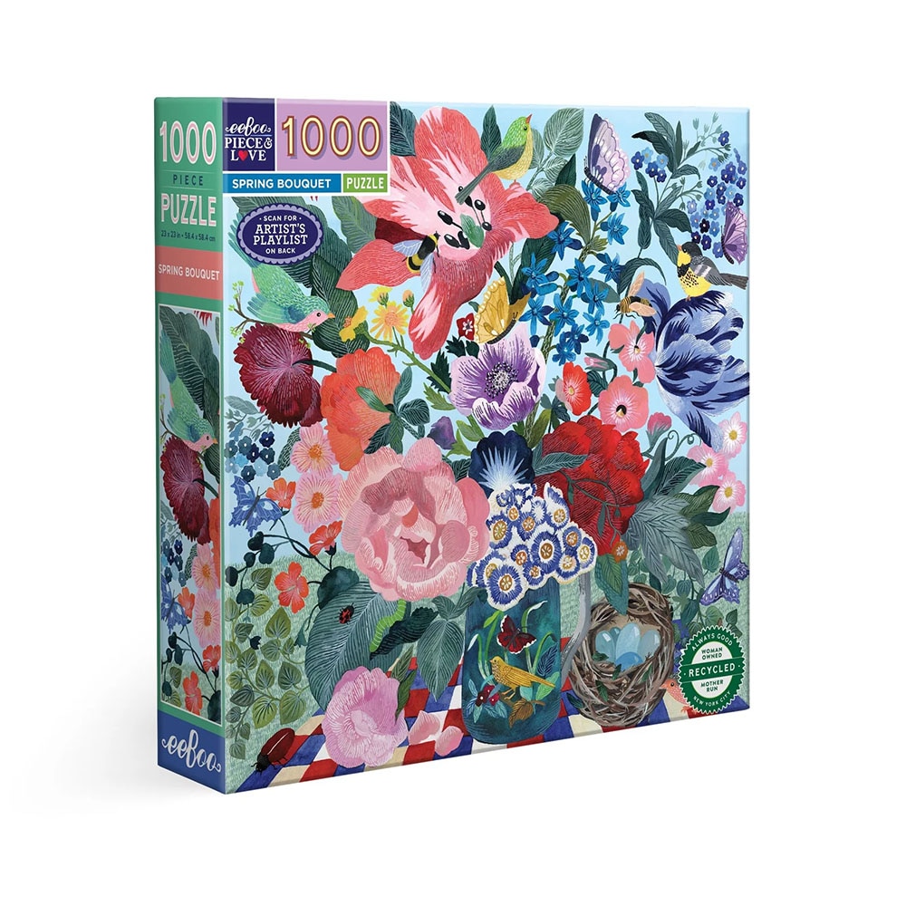 Eeboo, Puzzle, Gifts, 1000 piece, Jigsaw, Spring Bouquet, 930772